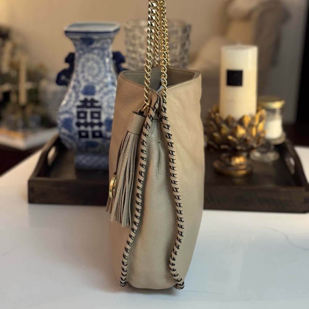 🤍🤎 MICHAEL KORS LIGHT TAN LEATHER WHIPPED CHELSEA BAG! - Picture 6 of 12